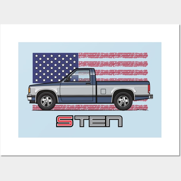 USA Blue Grey N Silver Wall Art by JRCustoms44